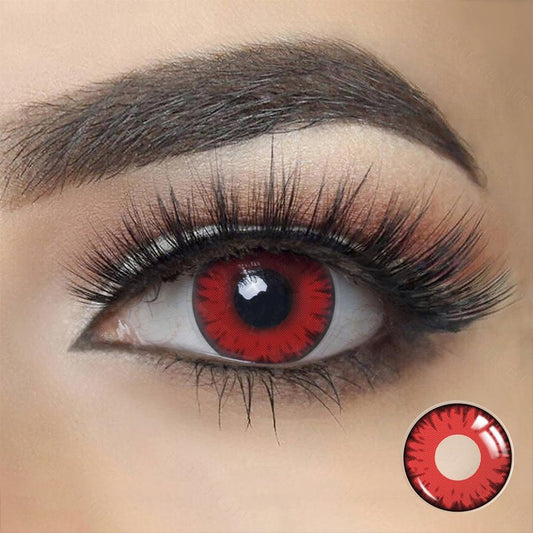 SEALBEER Cosplay Lucifer's Eye Red Prescription Colored Contact Lenses