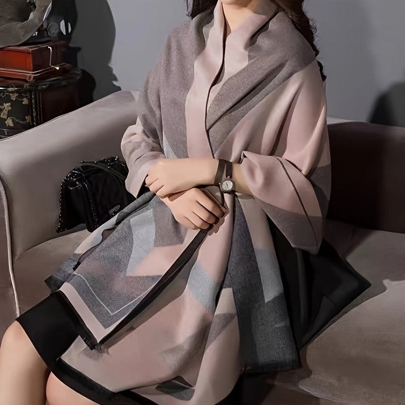 New Women's Winter Shawl High-end Atmosphere Fashion Warm Dual Use