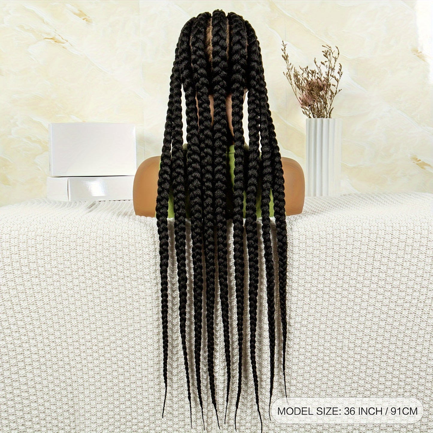 Multiple Braids Full Lace Synthetic Wig - Lightweight, Easy to Wear, Braided Synthetic Fiber Hood with Natural Look and Feel - Perfect for Daily Wear