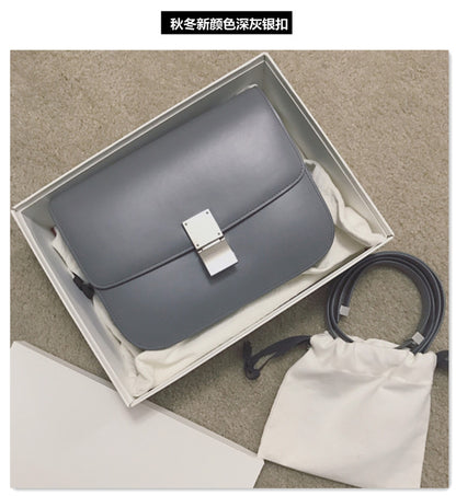 SEALBEER Factory direct sales popular mirror cowhide tofu bag small square bag cowhide women's bag single shoulder oblique span box-stewardess bag