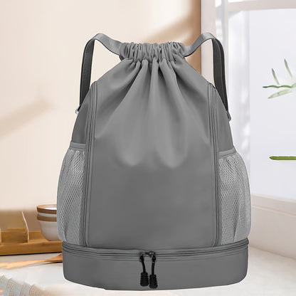 Generously Sized Drawstring Backpack - Universally Stylish Sport Bag with Comfort-Fit Adjustable Straps and Organized Compartments - Perfect for Outdoors, Beach, Basketball, School - Built-to-Last Athletic Gym Bag