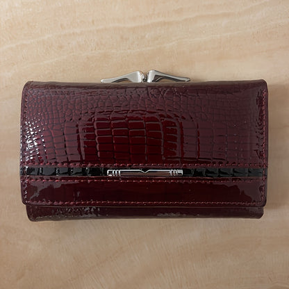 Short Mini Wallet, Patent Leather Versatile Fashion Style Coin Purse(13.0cm X 8.0cm X 3.0cm)