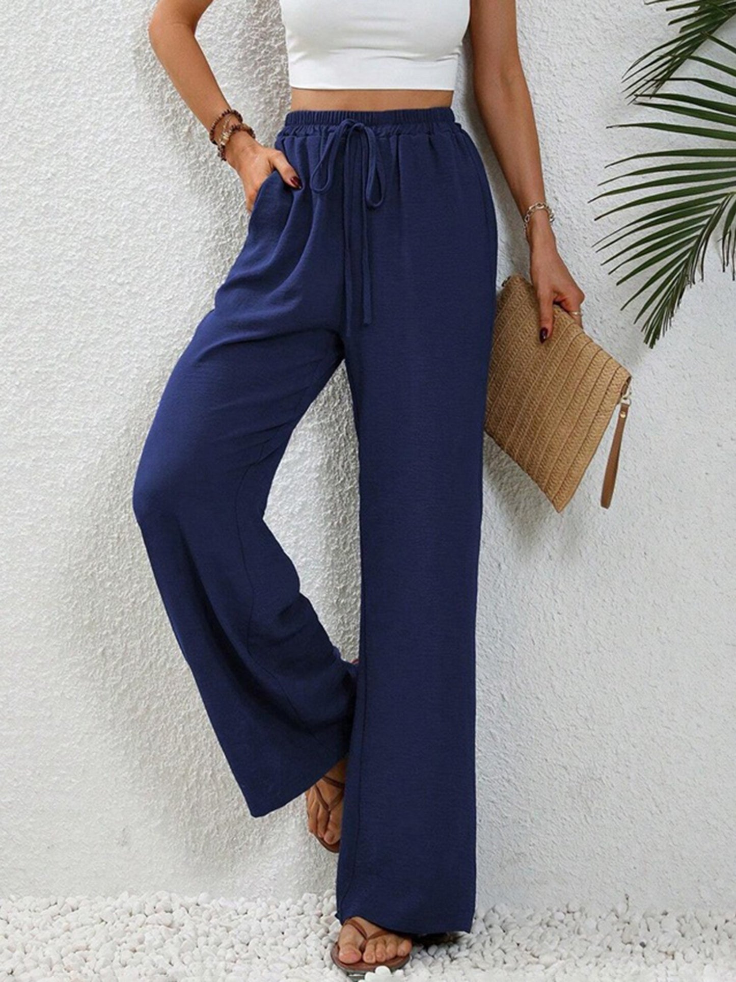 Flowy Palazzo Pants - Ultra-Comfortable High Waist Wide Leg Design for Women, Loose Fit, Ideal for Tall Women or Longer Inseam