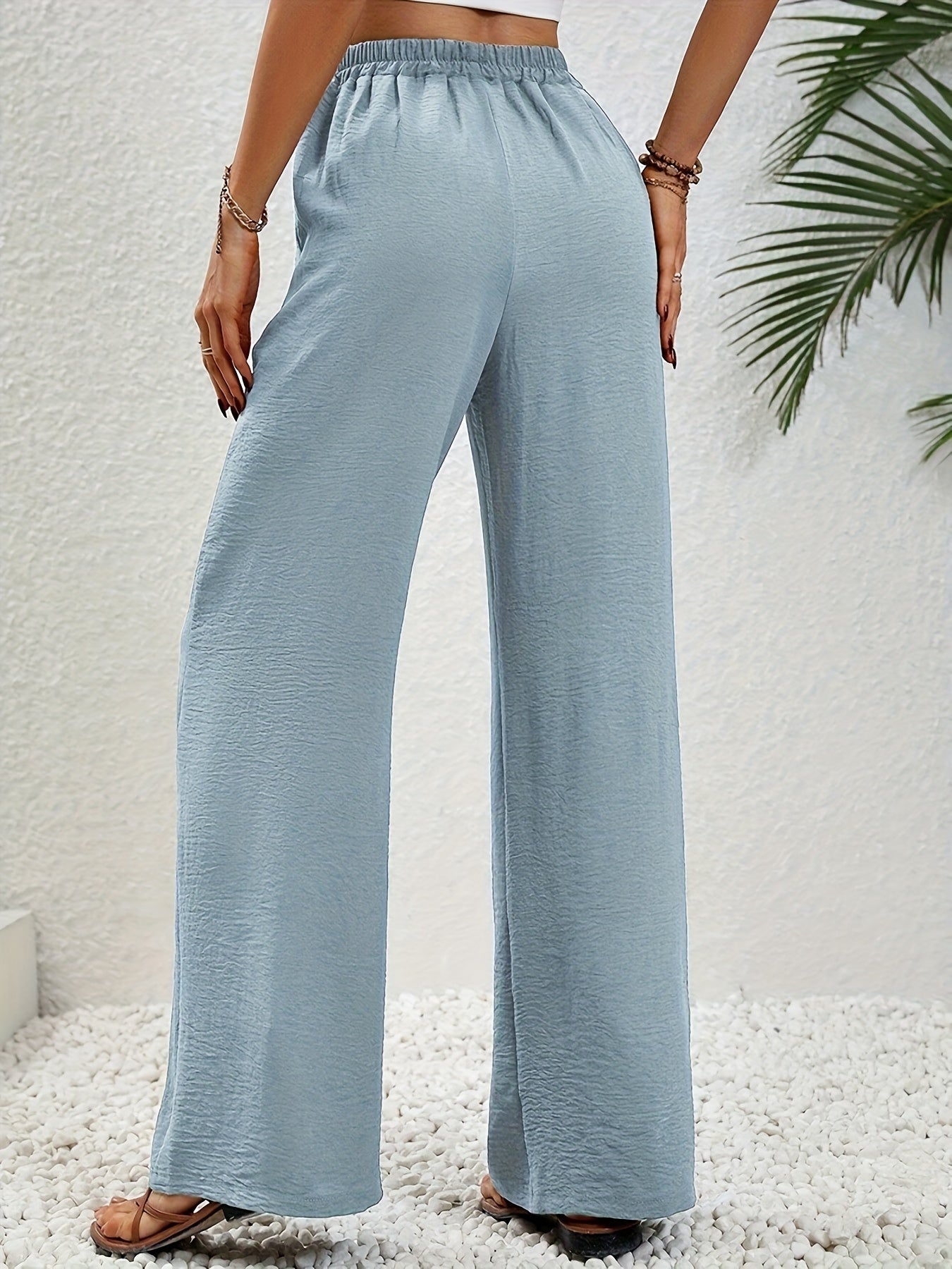 Flowy Palazzo Pants - Ultra-Comfortable High Waist Wide Leg Design for Women, Loose Fit, Ideal for Tall Women or Longer Inseam