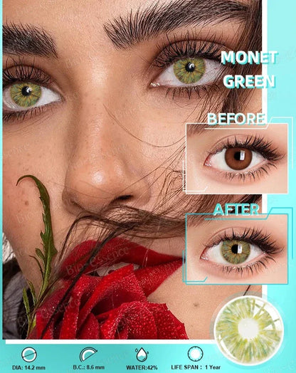 SEALBEER 1 Pair Colored Contact Lenses for Eyes Blue Lenses Green Eye Lenses Gray Lenses Natural Lenses Fast Shipping