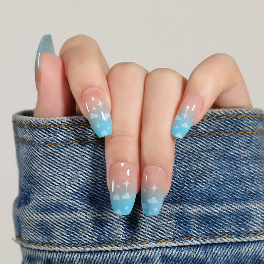 SEALBEER EYESFAV Sky Blue Clouds Nails