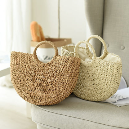 sealbeer A&A Summer Straw Woven Beach Tote Bag