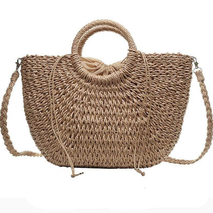 sealbeer A&A Summer Straw Woven Beach Tote Bag