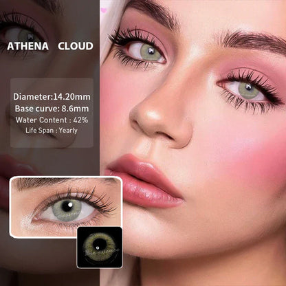 SEALBEER 2pcs/1pair Yearly Color Contact Lenses Athena Lentillas Colores Azules Cosmetics For Eyes Colored Blue Beaute