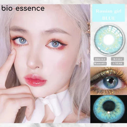 SEALBEER 1 Pair Colored Contact Lenses for Eyes Russian Girl Blue Lenses Monet Green Eye Lenses Big Eye Fashion Lenses