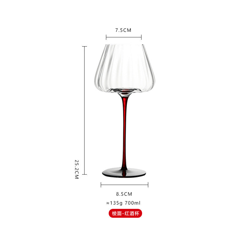 Crystal glass black bow tie red rod wine glass Burgundy high-end household tall wine glass champagne cup wholesale