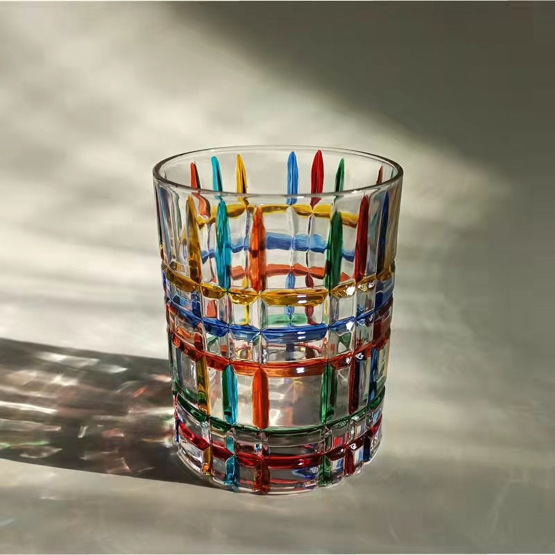 Italian hand-painted crystal glass mouthwash cup high value whiskey creative color woven water cup