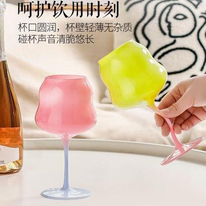 High value creative color goblet crystal cup macaron twist cup ladies cute water glass wine glass juice cup