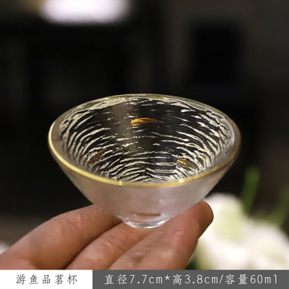 Glass tea cup, glazed teacup, thickened teacup, fragrant cup, gift, kung fu tea set, master cup set, wholesale.