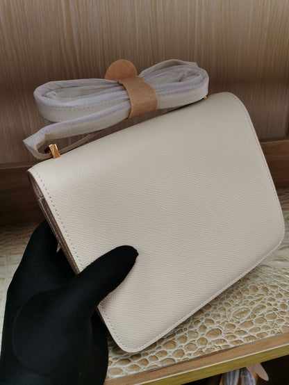 SEALBEER Gift box, leather palm pattern H buckle Kangkang bag, cowhide small square bag, fashionable versatile single shoulder messenger flight attendant bag