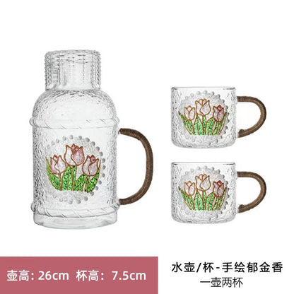 Cooling kettle set High value cold kettle Large capacity high temperature resistant cup Women's summer glass Household kettle Tea pot