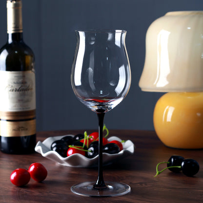 Black tulip red wine glass artificially blown crystal glass goblet gift box premium Bordeaux cup