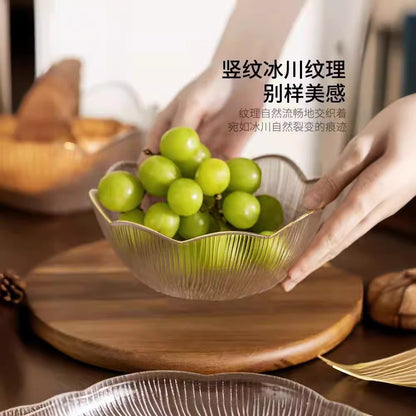 Spot simple light luxury glass bowl household set fruit plate flower language dessert vegetable salad bowl tableware wholesale