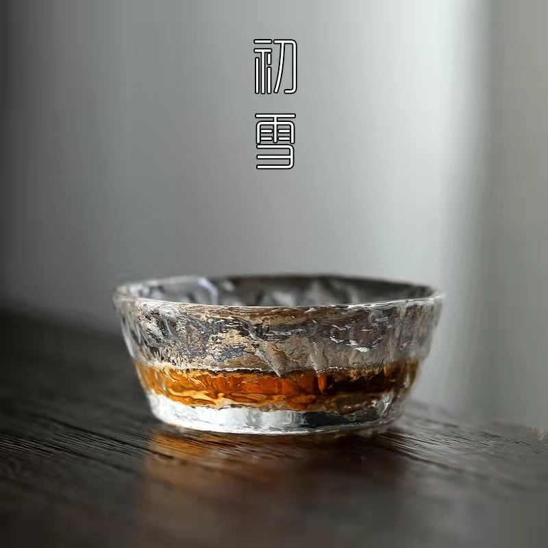 Spot Japanese-style first snow glass teacup thickened heat-resistant Kung Fu tea cup small snow tea cup master cup single cup wholesale