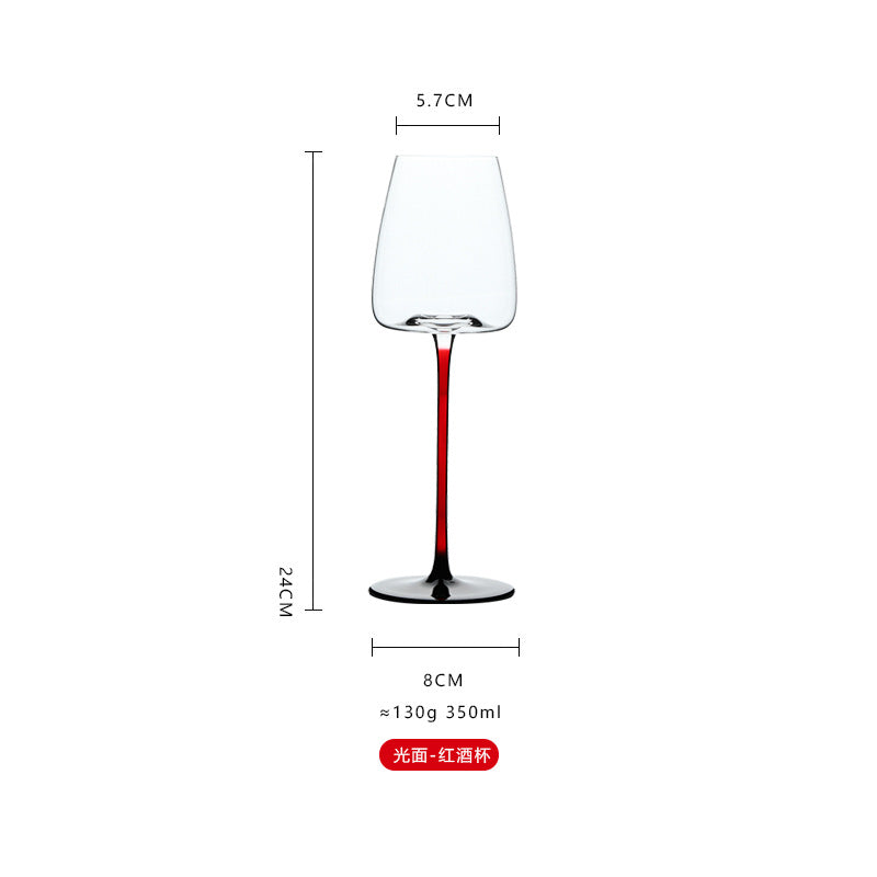 Crystal glass black bow tie red rod wine glass Burgundy high-end household tall wine glass champagne cup wholesale