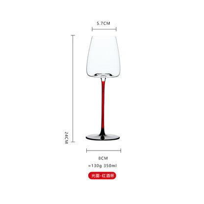 Crystal glass black bow tie red rod wine glass Burgundy high-end household tall wine glass champagne cup wholesale