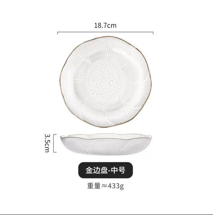 Spot simple light luxury glass bowl household set fruit plate flower language dessert vegetable salad bowl tableware wholesale