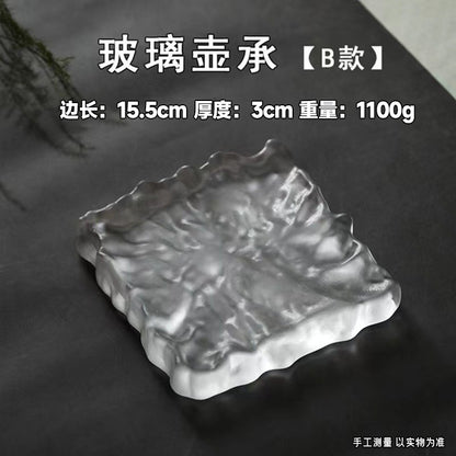 Japanese dessert appetizer glass ice plate cold dish serving plate premium western food plate dim sum plate high value sushi plate