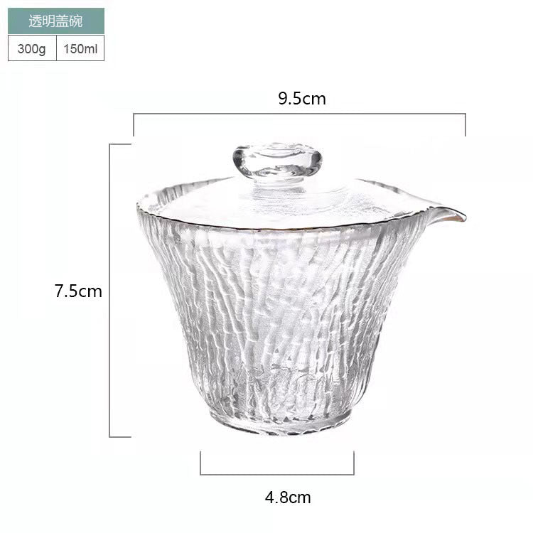 Chinese glass kung fu tea set tea master cup bamboo joint thickened fair cup cover bowl tea set gift box wholesale