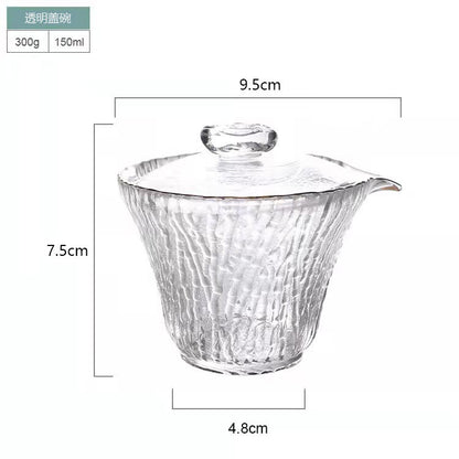 Chinese glass kung fu tea set tea master cup bamboo joint thickened fair cup cover bowl tea set gift box wholesale