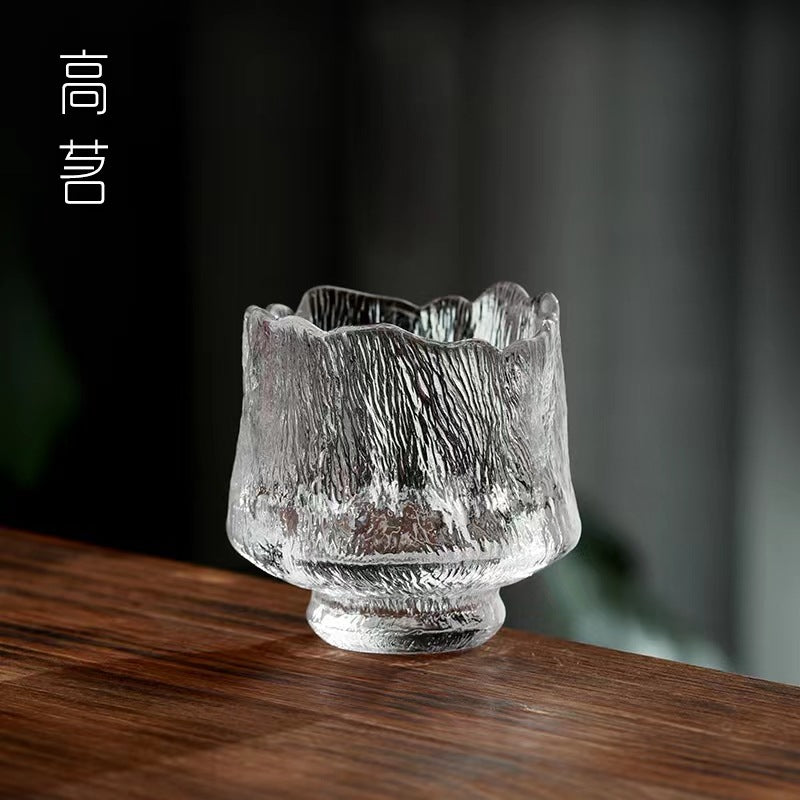 Handmade master cup single cup high-end kung fu teacup single cup crystal glass tea cup glazed tea cup drinking cup