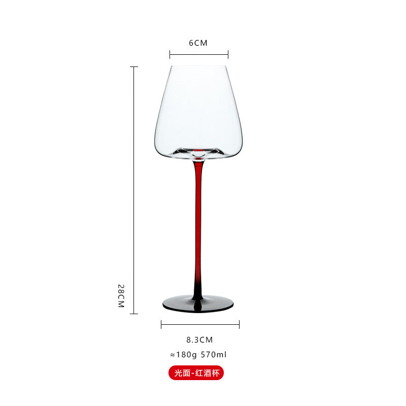 Crystal glass black bow tie red rod wine glass Burgundy high-end household tall wine glass champagne cup wholesale