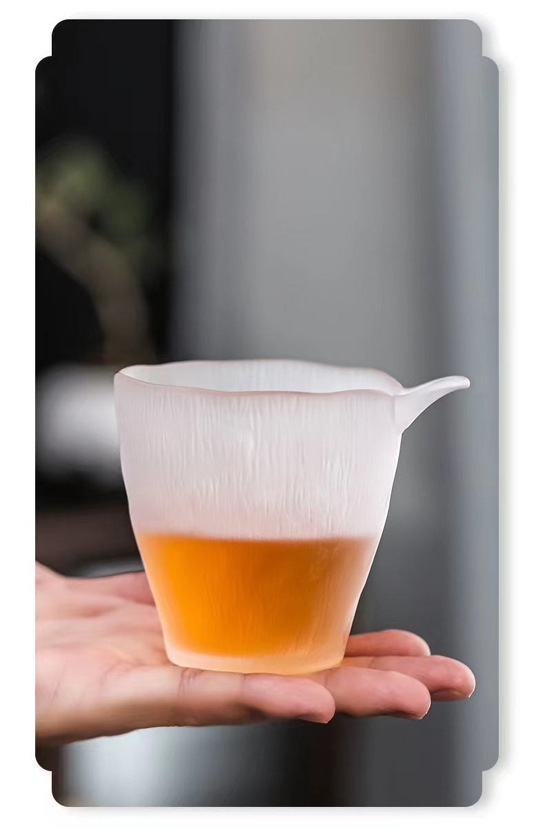 Japanese-style first snow glass tea set household kung fu teacup glazed fair cup frosted cover bowl master cup wholesale