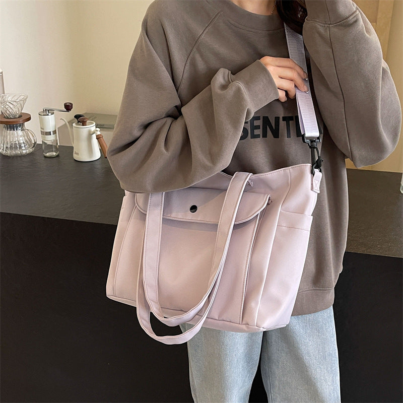 Cross-Border Lightweight and Large Capacity Tote Bag Women's Messenger Bag New Popular Student Shoulder Cloth Bag All-Matching Computer Backpack