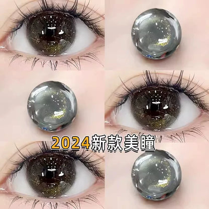 SEALBEER Hot new black rose contact lenses for half a year, throwing large diameter black natural pupil expansion, comfortable and invisible qy