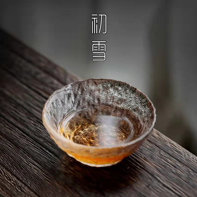 Factory Japanese-style first snow glass teacup thickened heat-resistant Kung Fu tea cup Zhongxue master cup single cup tea cup wholesale