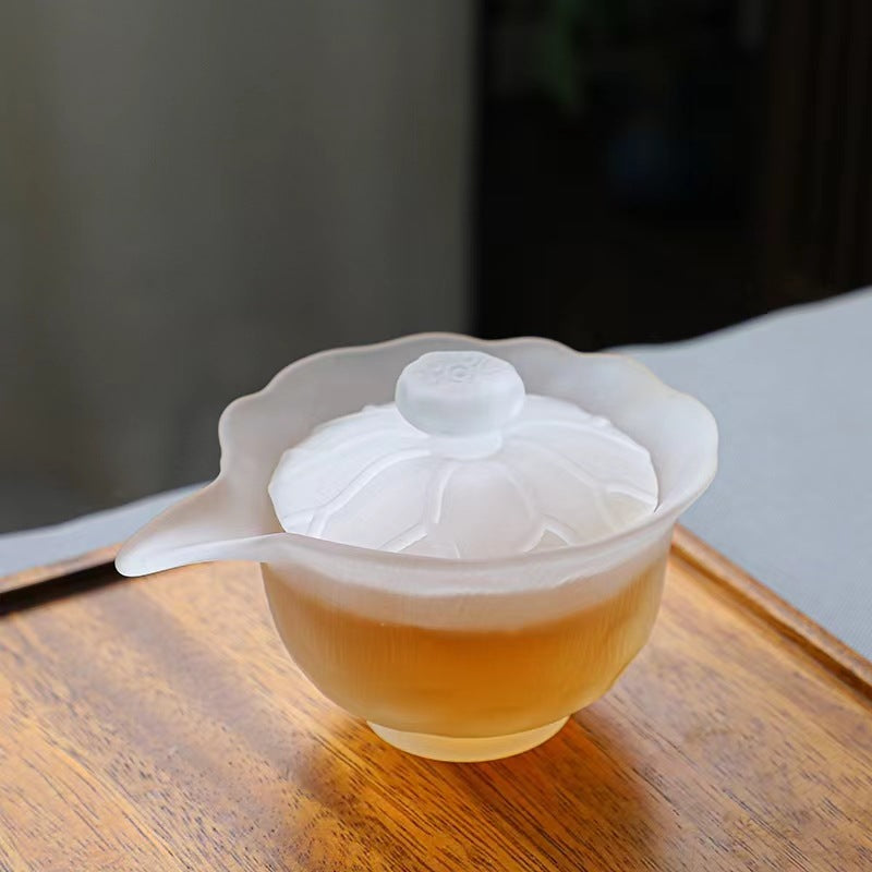 Japanese-style first snow glass tea set household kung fu teacup glazed fair cup frosted cover bowl master cup wholesale