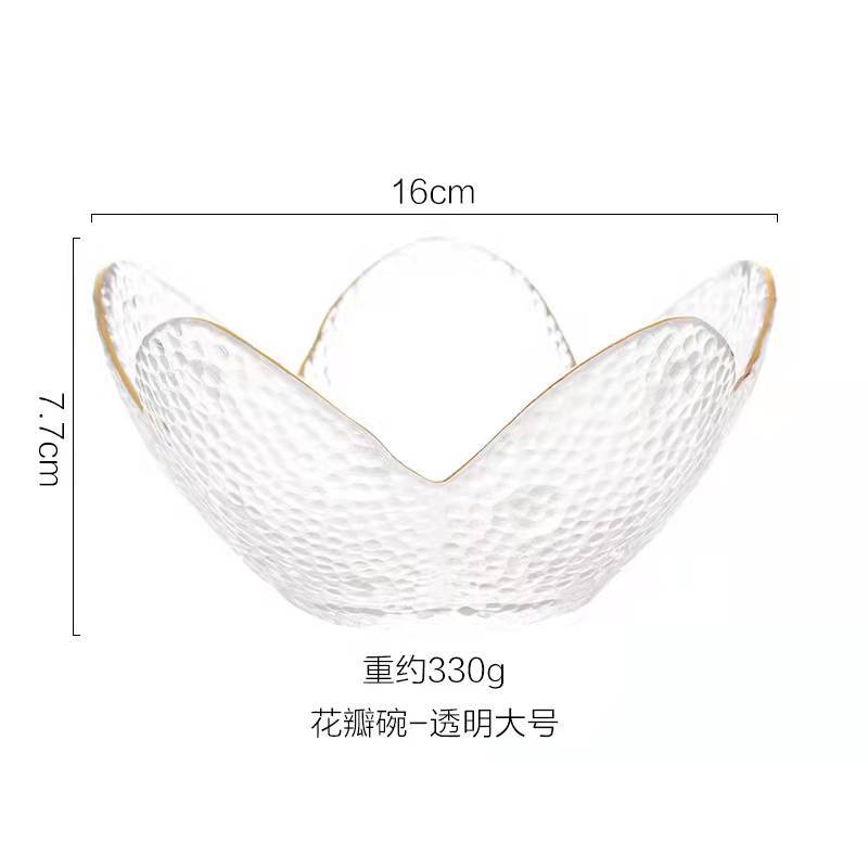 Spot crystal glass New Year's snack plate simple light luxury candy plate New Year's goods refreshment plate exquisite fruit plate wholesale