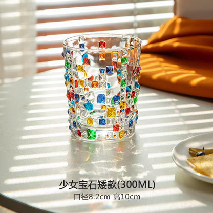 Italian high-value hand-painted crystal glass light luxury colored drinking cup whiskey beer cup mouthwash cup