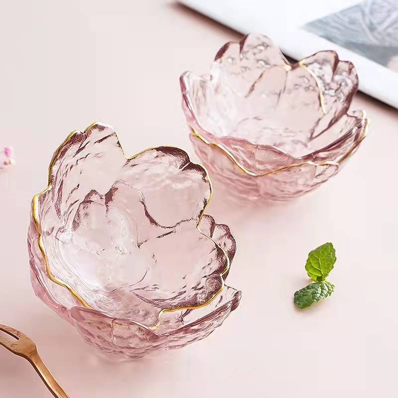 Japanese glass Phnom Penh cherry blossom small plate dipping plate jewelry box tea plate seasoning plate sauce oil plate tableware wholesale