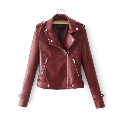 European and American spring and autumn PU women's leather jacket winter new coat Korean version slim locomotive leather jacket fashion women's top