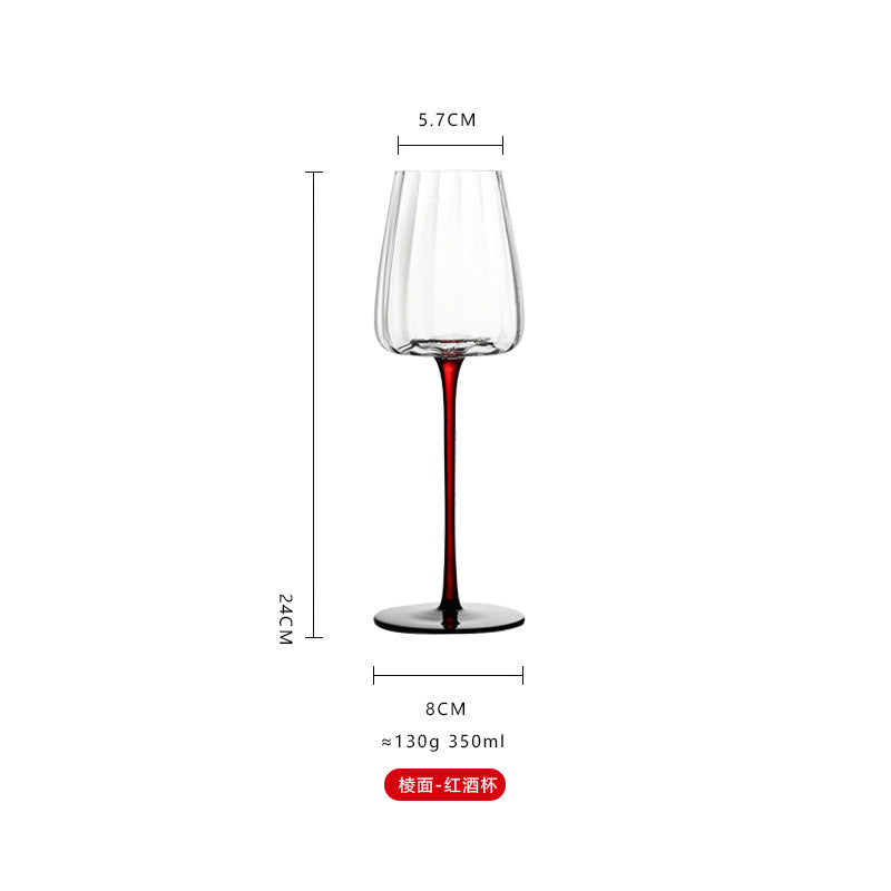 Crystal glass black bow tie red rod wine glass Burgundy high-end household tall wine glass champagne cup wholesale