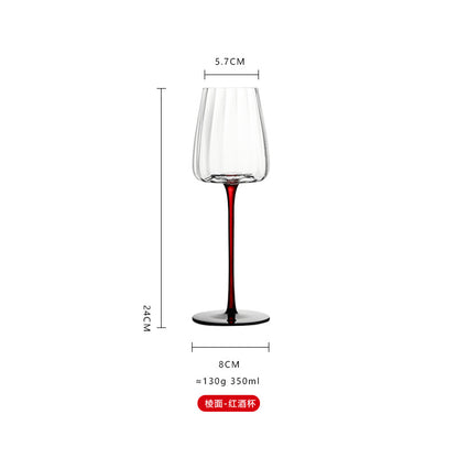 Crystal glass black bow tie red rod wine glass Burgundy high-end household tall wine glass champagne cup wholesale