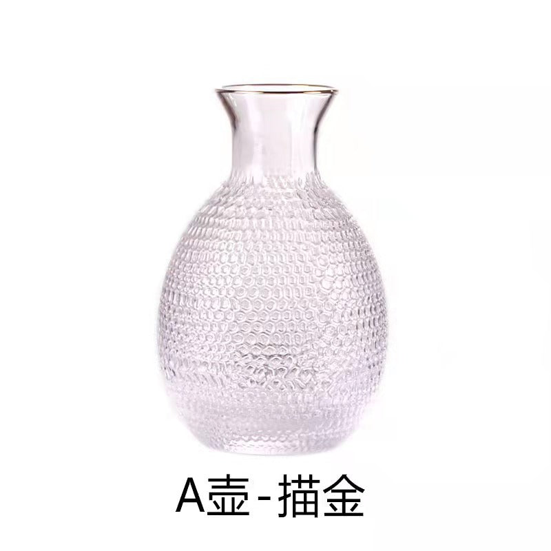 Factory Japanese glass wine jug household wine thermos wine dispenser creative small wine cup Baijiu cup set wholesale