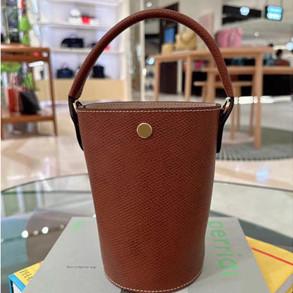 SEALBEER 2025 new Fa Cai mini bucket bag palm pattern cowhide fashion single shoulder oblique span portable casual leather women's bag