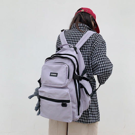 Dark Schoolbag Female Korean Style High School Student Backpack Fashion Brand Campus Ins Tooling Style Large Capacity Backpack Male