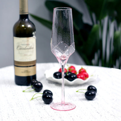 High value diamond-encrusted crystal red wine glass light luxury ins wine glass retro glass goblet champagne glass