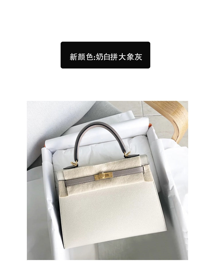 SEALBEER 2025 new second-generation palm pattern Kelly bag fashionable single shoulder portable oblique span casual commuter color matching small square bag