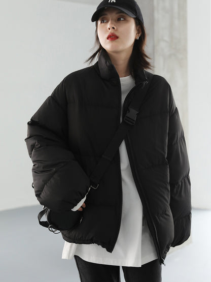 CHICVEN simple bread jacket short 90 white duck down jacket women's winter loose thickened warm jacket