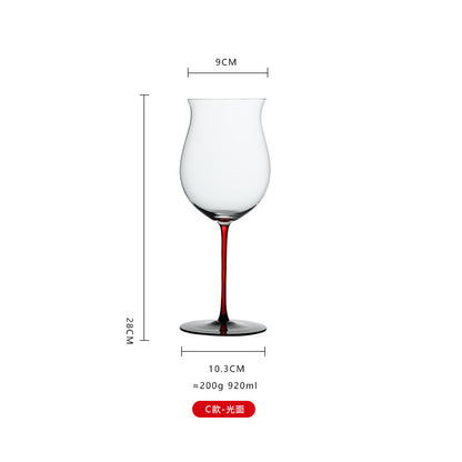 Spot crystal glass red rod black background red wine glass large capacity goblet apple cup set handmade cup wholesale