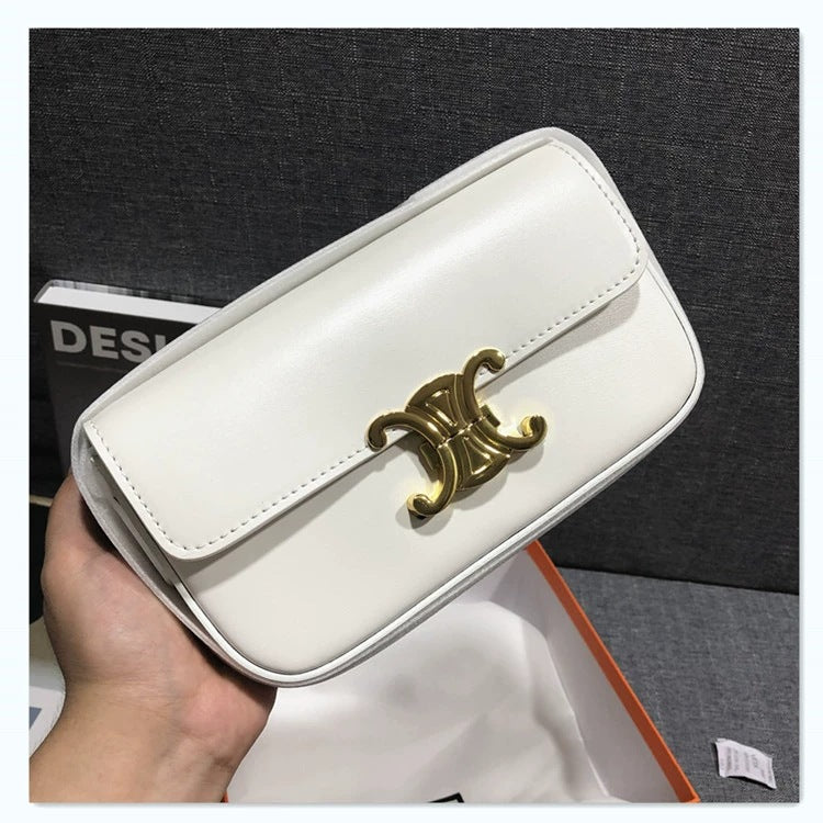 SEALBEER 2025 new underarm bag fashionable single shoulder oblique span portable cowhide lock Arc de Triomphe tofu bag casual small square bag